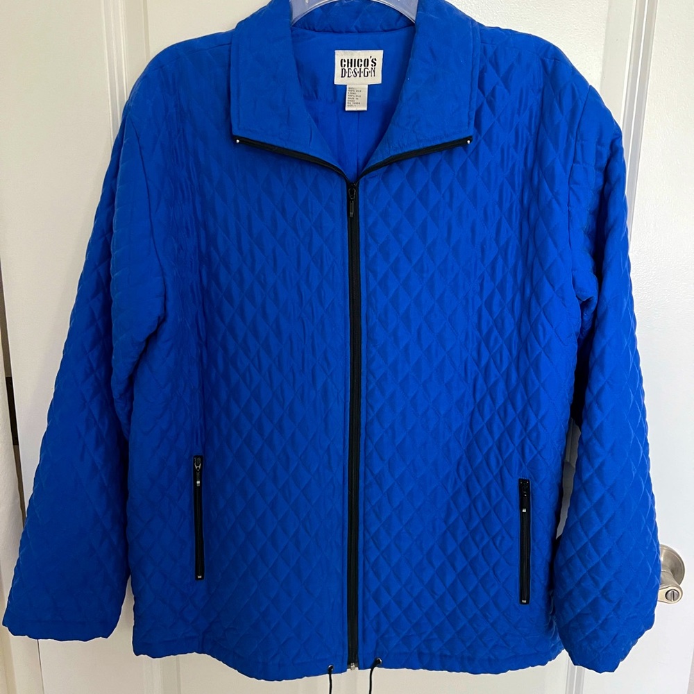 Chico’s silk blue jacket. Size 1